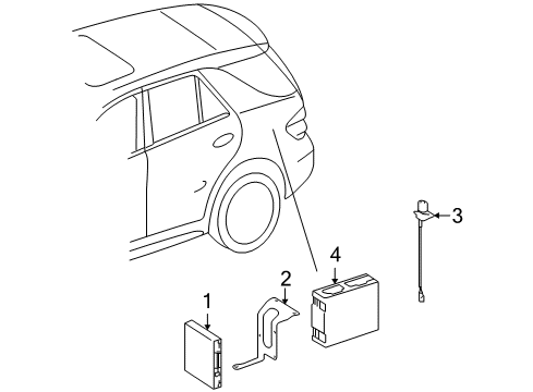 Control Module Bracket Diagram for 164-820-33-14