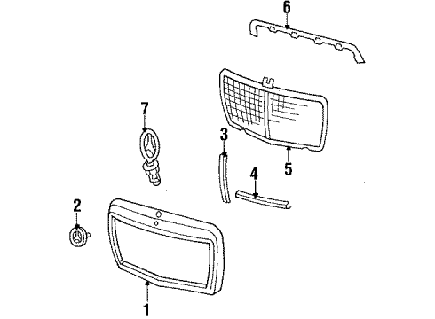 1987 Mercedes-Benz 260E Grille & Components