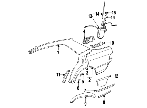 1993 Mercedes-Benz 190E Quarter Panel & Components