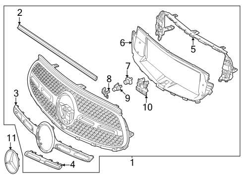 2023 Mercedes-Benz GLC300 Grille & Components Diagram 3