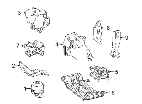 2014 Mercedes-Benz GLK250 Engine & Trans Mounting