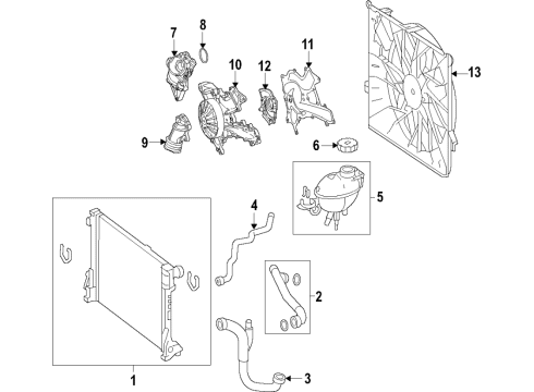 2017 Mercedes-Benz GLS450 Cooling System, Radiator, Water Pump, Cooling Fan Diagram 2