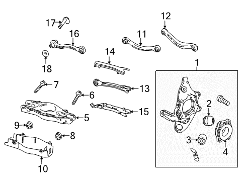 2015 Mercedes-Benz E400 Rear Suspension, Control Arm Diagram 4