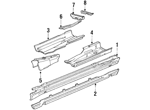 Floor Pan Diagram for 124-610-15-60