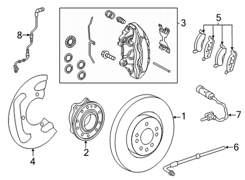 2022 Mercedes-Benz GLC300 Front Brakes Diagram 3