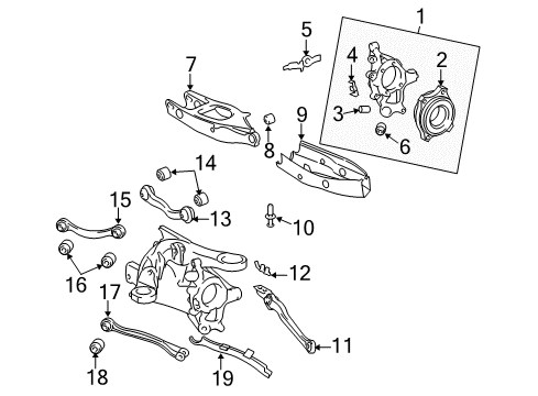 2004 Mercedes-Benz E55 AMG Rear Suspension, Control Arm Diagram 1