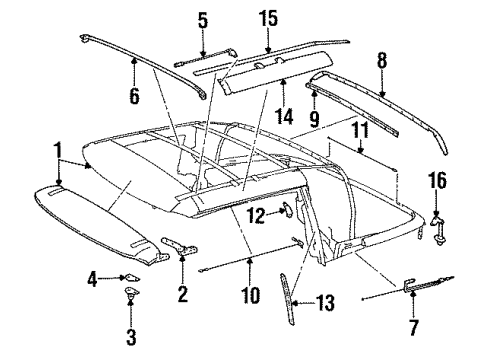 1997 Mercedes-Benz SL320 Frame & Components - Convertible Top
