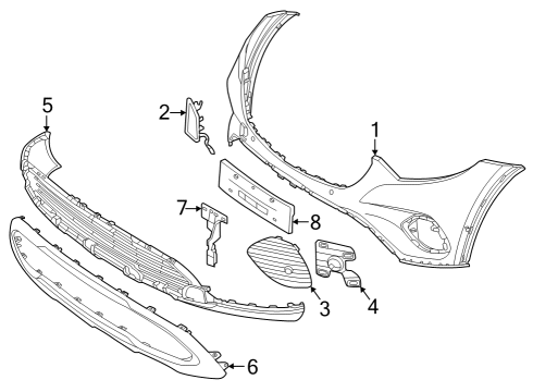 2023 Mercedes-Benz GLC300 Bumper & Components - Front Diagram 4