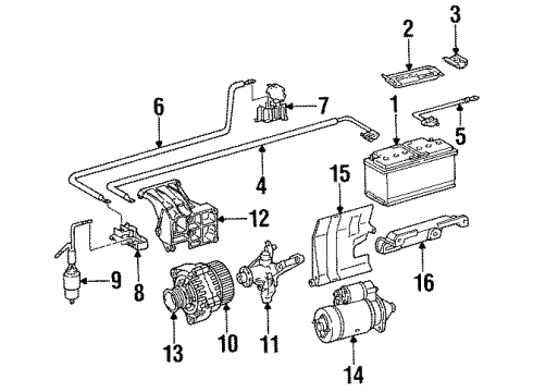 Alternator Support Bracket Diagram for 120-155-07-35