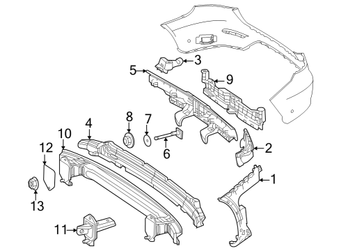 2020 Mercedes-Benz GLC300 Bumper & Components - Rear Diagram 6