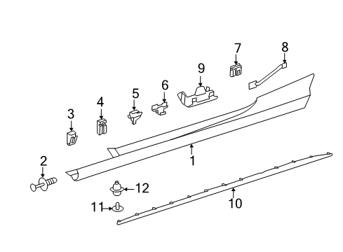 2021 Mercedes-Benz C63 AMG Exterior Trim - Pillars Diagram 2