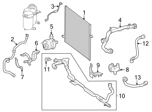 Coolant Hose Diagram for 254-501-17-00