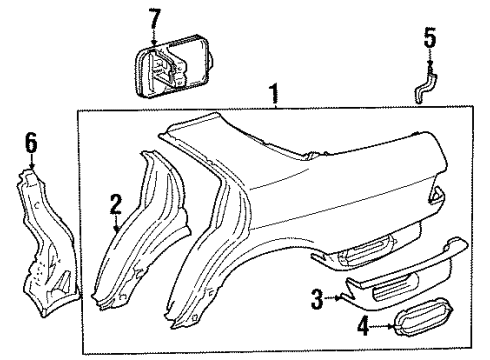 1987 Mercedes-Benz 300SDL Quarter Panel & Components