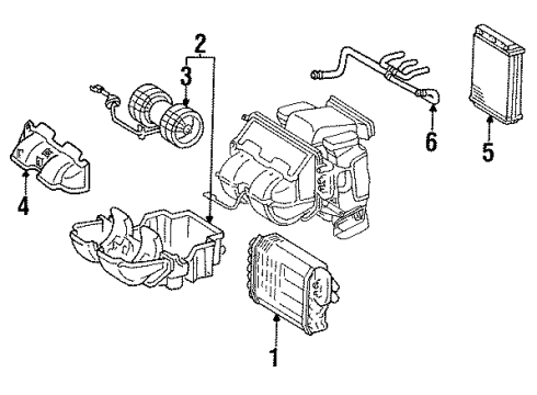 1987 Mercedes-Benz 260E A/C Evaporator & Heater Components