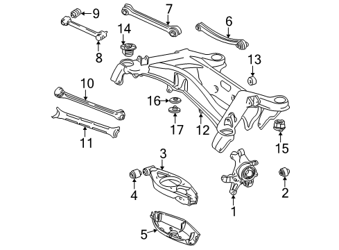 2005 Mercedes-Benz C320 Rear Suspension, Control Arm, Torque Arm Diagram 4