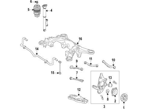 2017 Mercedes-Benz C350e Rear Suspension, Control Arm Diagram 2