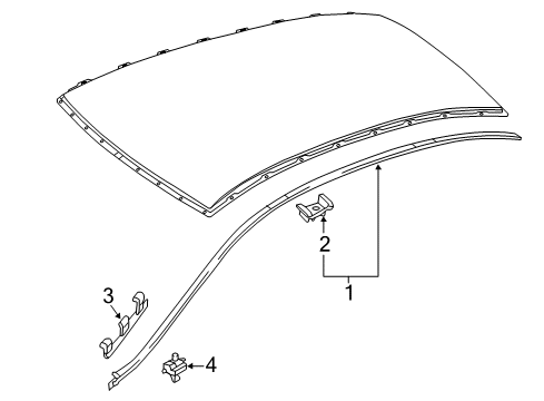 2021 Mercedes-Benz C63 AMG Exterior Trim - Roof Diagram 4