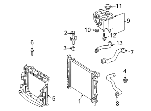 2003 Mercedes-Benz CLK500 Radiator & Components