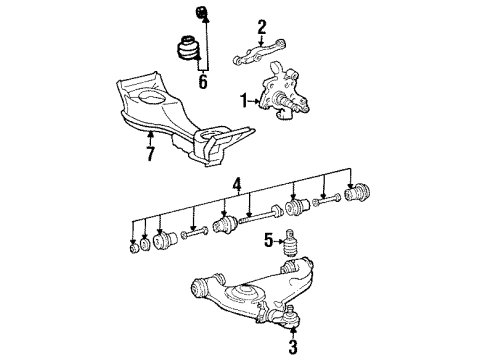 1993 Mercedes-Benz 600SL Front Suspension Components, Lower Control Arm, Ride Control, Stabilizer Bar