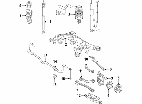 2008 Mercedes-Benz E63 AMG Rear Suspension, Control Arm Diagram 2