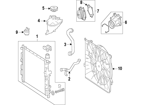 2015 Mercedes-Benz GL350 Cooling System, Radiator, Water Pump, Cooling Fan