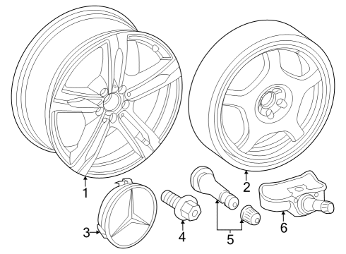 2023 Mercedes-Benz EQS 450+ SUV Wheels Diagram 1