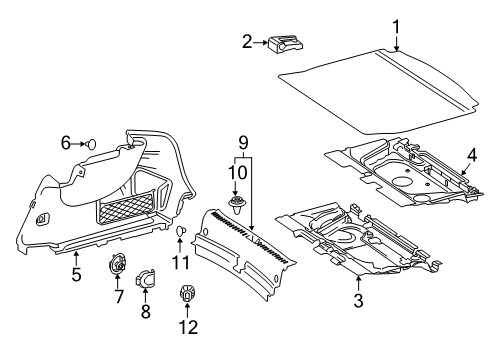 2021 Mercedes-Benz CLA35 AMG Interior Trim - Rear Body Diagram 2