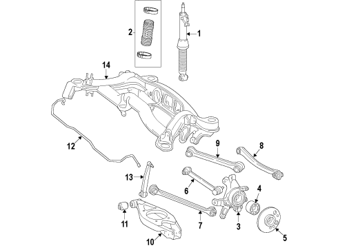2011 Mercedes-Benz S400 Rear Suspension, Control Arm Diagram 2
