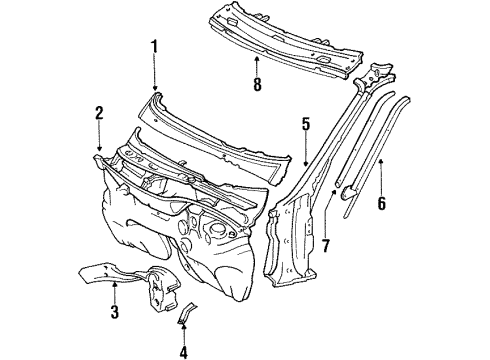 Windshield Header Diagram for 126-650-00-01