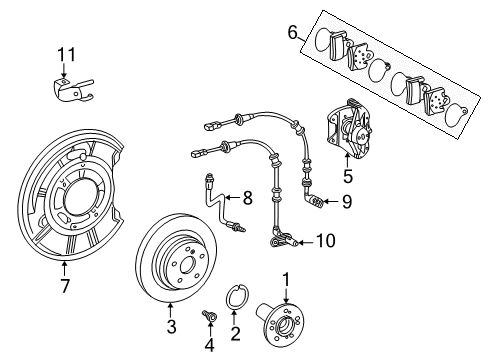 2005 Mercedes-Benz S55 AMG Brake Components, Brakes Diagram 2