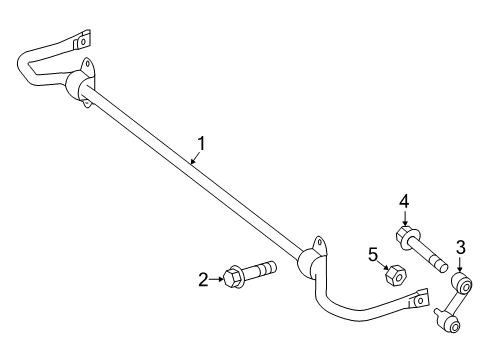 2017 Mercedes-Benz GLA45 AMG Rear Suspension, Control Arm Diagram 1