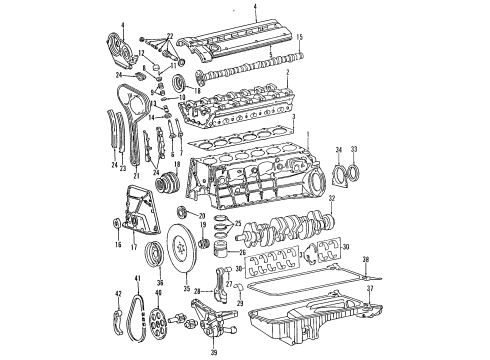 Crankshaft Pulley Diagram for 104-032-01-04