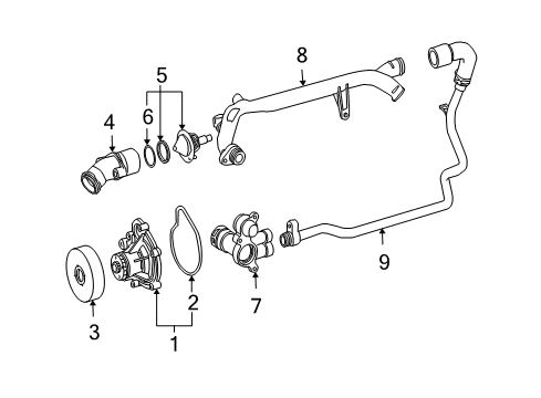 2004 Mercedes-Benz C230 Water Pump Diagram 1