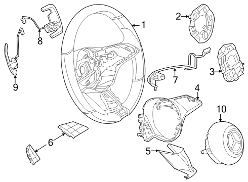 2023 Mercedes-Benz GLC300 Steering Column, Steering Gear & Linkage, Steering Wheel & Trim Diagram 10