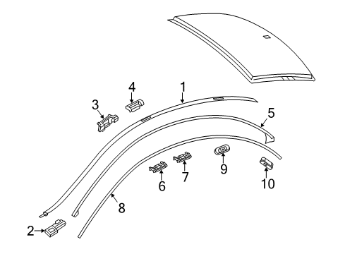2018 Mercedes-Benz CLA45 AMG Exterior Trim - Roof Diagram 1