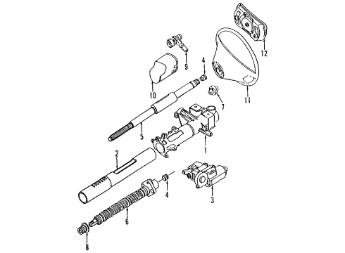1993 Mercedes-Benz 300TE Steering Column & Wheel, Steering Gear & Linkage Diagram 2