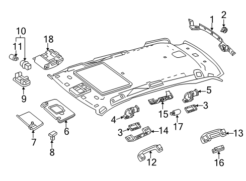2017 Mercedes-Benz GLS350d Interior Trim - Roof Diagram 1