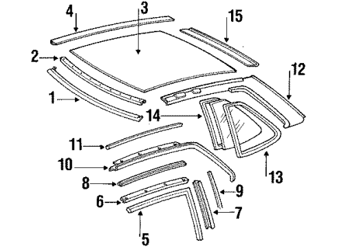 Front Molding Seal Diagram for 126-698-18-98