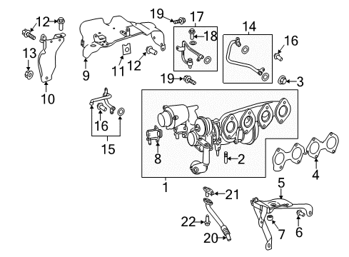2013 Mercedes-Benz C250 Turbocharger, Engine Diagram 2