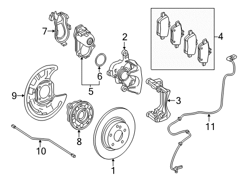 2020 Mercedes-Benz GLA250 Brake Components, Brakes Diagram 3