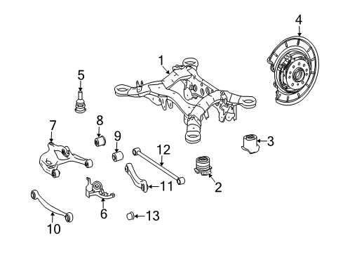 2007 Mercedes-Benz ML63 AMG Rear Suspension, Control Arm Diagram 1