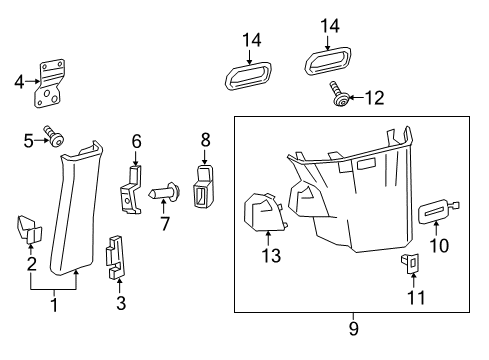 2022 Mercedes-Benz Metris Interior Trim - Side Panel Diagram 4