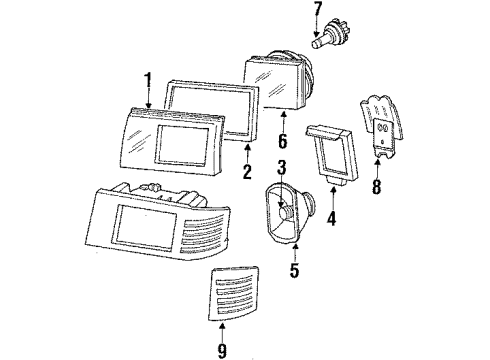 Composite Headlamp Diagram for 003-826-30-90
