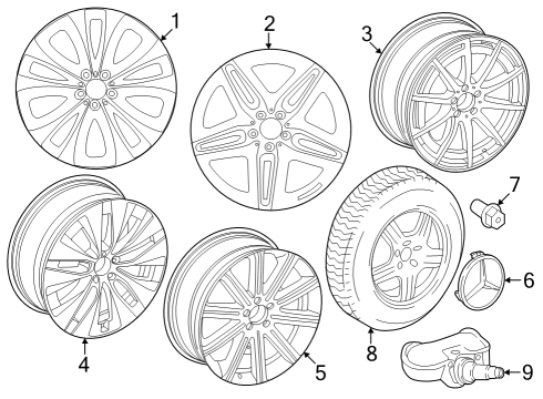 2022 Mercedes-Benz GLE53 AMG Wheels Diagram 1