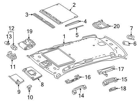 2019 Mercedes-Benz GLE63 AMG S Interior Trim - Roof Diagram 3