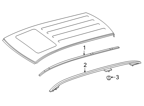 2019 Mercedes-Benz GLE63 AMG S Roof Rack, Exterior Trim, Trim Diagram 2