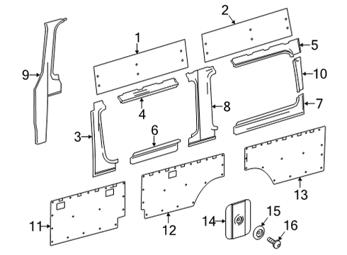 2022 Mercedes-Benz Sprinter 2500 Interior Trim - Side Panel Diagram 1