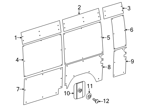 2018 Mercedes-Benz Sprinter 3500 Interior Trim - Side Panel Diagram 7
