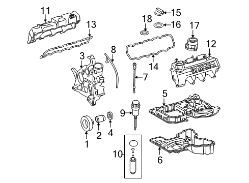 2004 Mercedes-Benz E320 Engine Parts & Mounts, Timing, Lubrication System Diagram 1