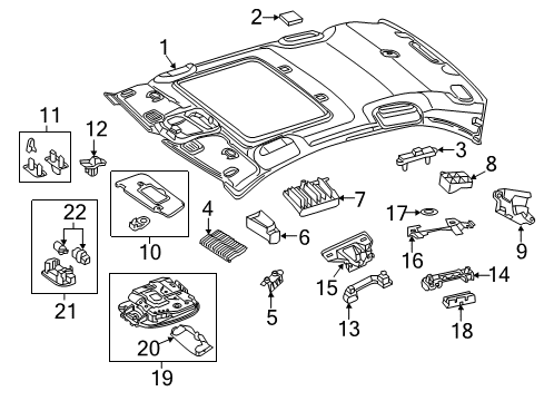 2016 Mercedes-Benz C450 AMG Interior Trim - Roof Diagram 3